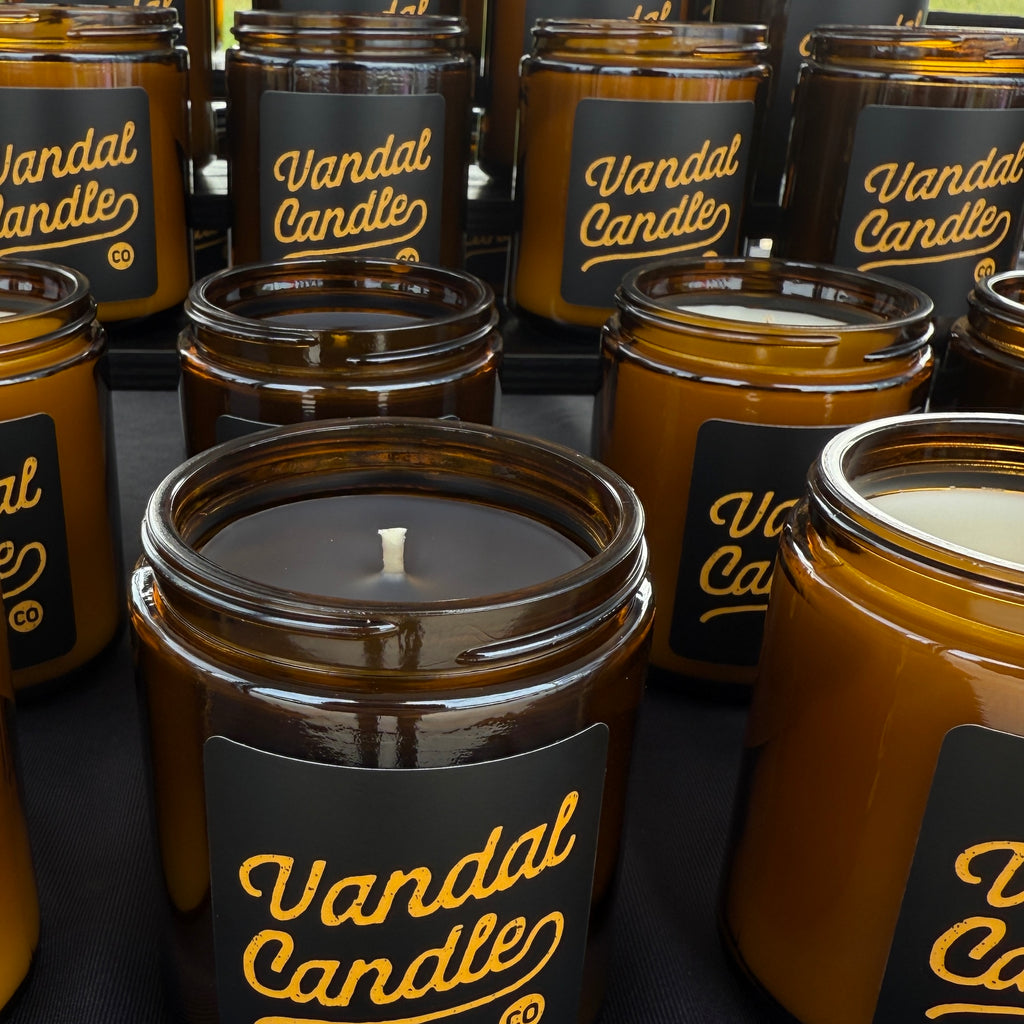 Amber Glass Jar Candles | 8 oz Candle | Soy Wax | Vandal Candle Co.